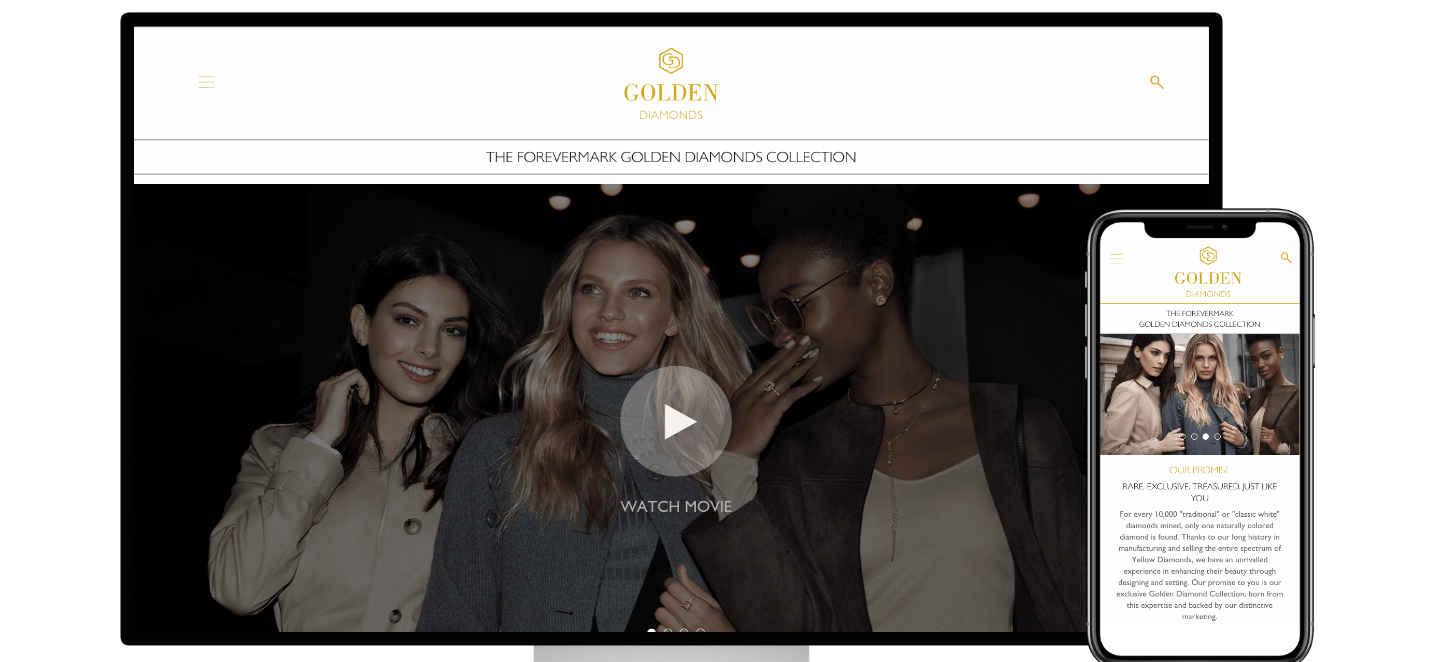 golden diamonds responsive website - built by monodon